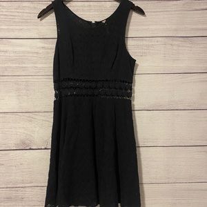 Free People Black Lace Cut Out Dress